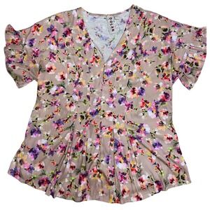 Anthropologie Dolan Floral Peplum Blouse Top Cottagecore Boho Women's Small